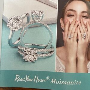 Moissanite curved band in sterling silver